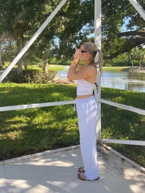 Light Blue Stripe Beach Pants
